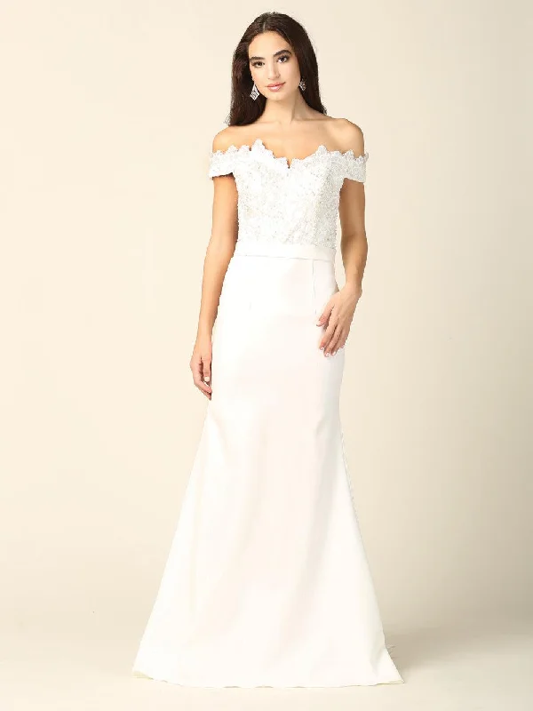 Lace Sleeves Dress Long Off Shoulder Wedding Dress