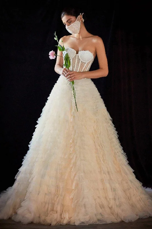 Glamorous Formal Dress Andrea & Leo A0767W Long Ombre Wedding Dress Bridal