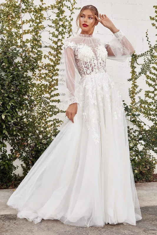 Sweetheart Neckline Dress Cinderella Divine A1074W Long Sleeve Sheer A Line Wedding Gown Sweetheart Neckline Dress Cinderella Divine A1074W Long Sleeve Sheer A Line Wedding Gown