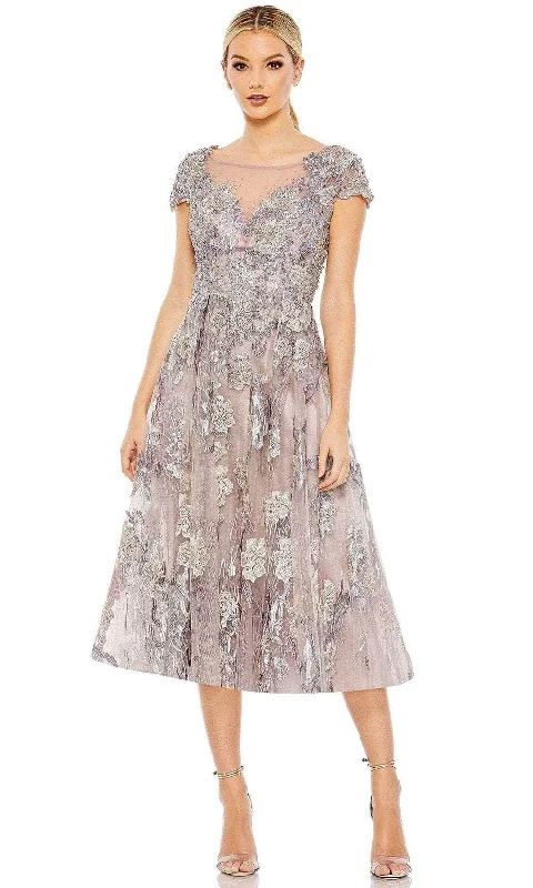 Vintage Lace Dress Mac Duggal 20315 - Embroidered Cap Sleeve Cocktail Dress