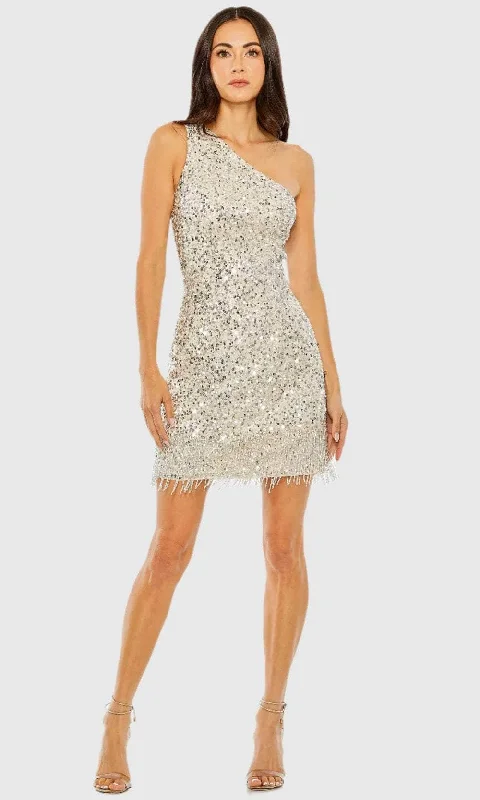 Vivid Color Gown Mac Duggal 5930 - Sleeveless Fringe Detail Cocktail Dress