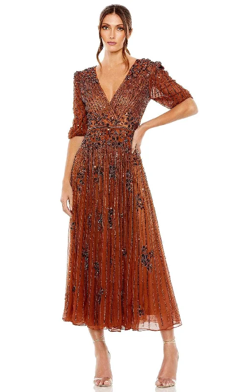 Bow Detail Dress Mac Duggal 5995 - V-Neck A-Line Formal Dress