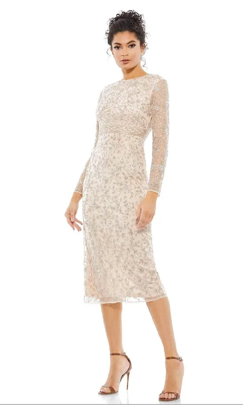 Modern Tulle Dress Mac Duggal Cocktail - 10812D Jewel Knee-Length Sheath Dress