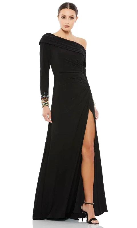 Timeless Gown Mac Duggal Evening - 12231 Jewel Cuffed Asymmetrical Long Gown