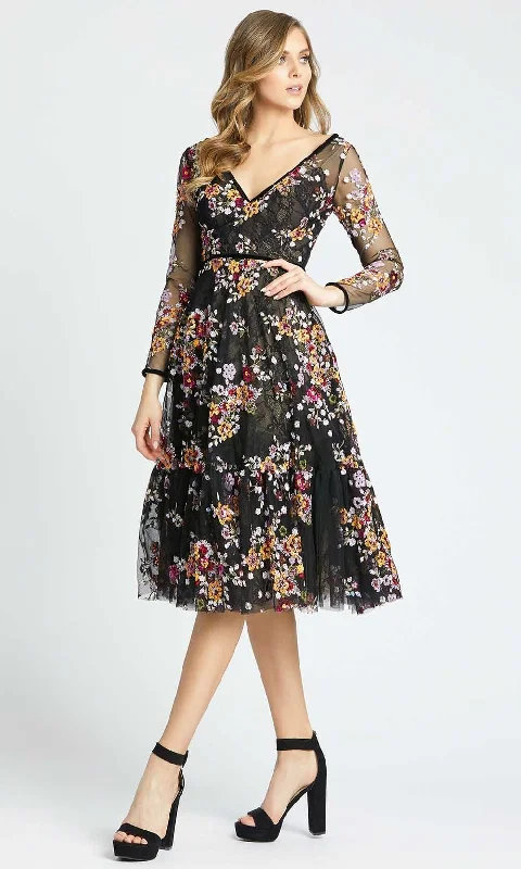 Timeless Gown Mac Duggal Evening - 67499D Multi-Color Floral Embroidery A-Line Dress