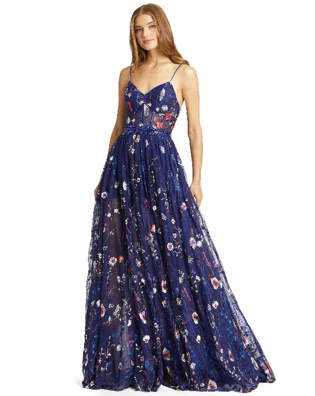 Chic Maxi Dress Mac Duggal 62989 Long Floral Formal Dress