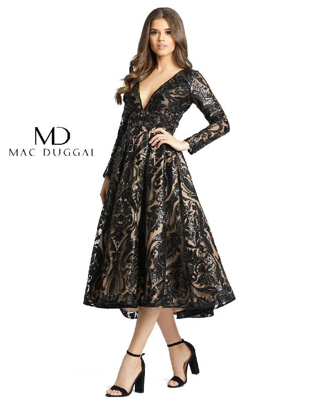 Perfect Prom Dress Mac Duggal 67529 Short Long Sleeve Sequins Dress