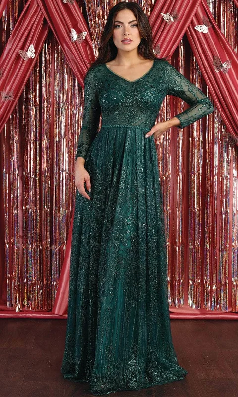 Sequin Maxi Dress May Queen - Long Sleeve A-Line Formal Dress RQ7920