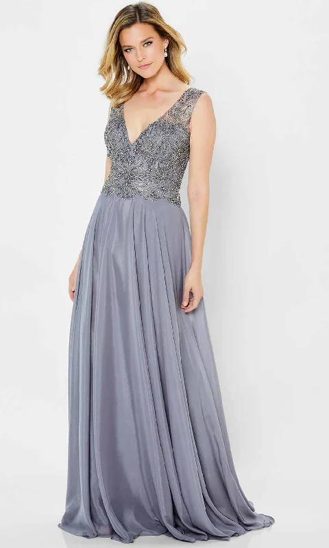 Formal Red Dress Montage by Mon Cheri 122907 - Beaded Tulle Flowy A Line Dress