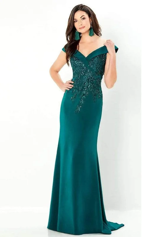Fancy Embellished Dress Montage by Mon Cheri - 220932 V-Neck Evening Dress