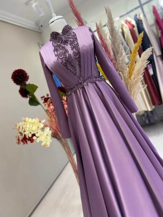 Empire Gown Muslim Wedding Dress, Muslim Prom Dress, Custom Made Veiling Evening Dress fg1716 Empire Gown Muslim Wedding Dress, Muslim Prom Dress, Custom Made Veiling Evening Dress fg1716