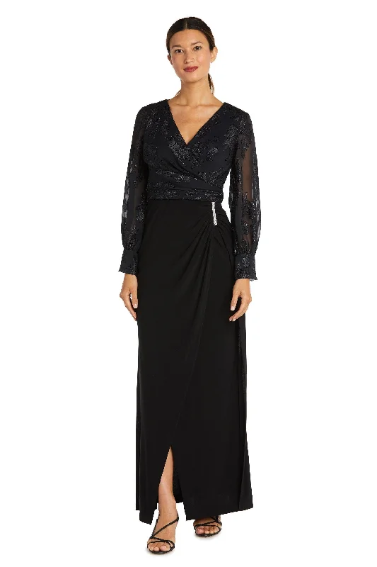 Tulle Skirt Dress Nightway Long Sleeve Formal Petite Dress 22062P