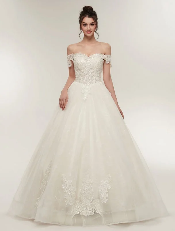 Regal Velvet Gown Princess Wedding Dresses Off The Shoulder Ivory Bridal Dresses Lace Applique Tulle Floor Length Ball Gowns Regal Velvet Gown Princess Wedding Dresses Off The Shoulder Ivory Bridal Dresses Lace Applique Tulle Floor Length Ball Gowns