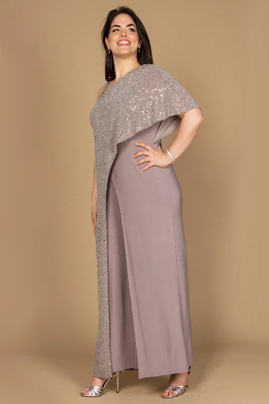 Rhinestone Embellished Dress R&M Richards 3096 Jumpsuit Pant Sequined Overlay