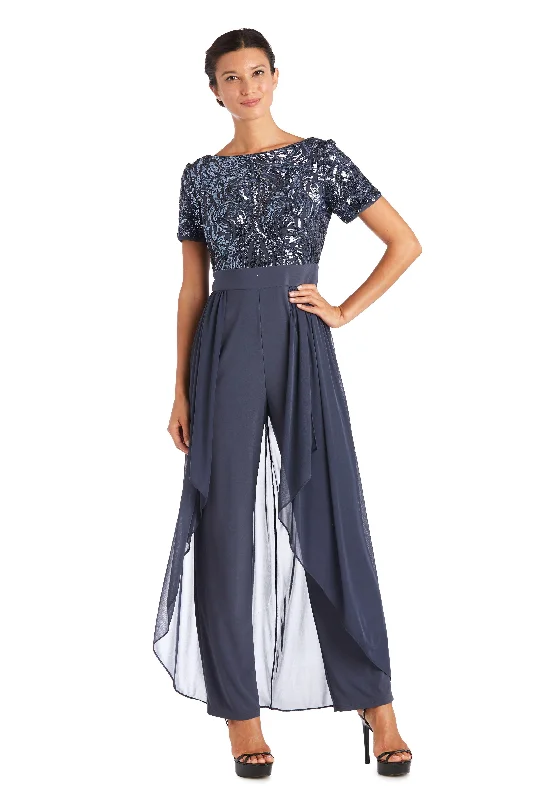 Floor-Length Dress R&M Richards 7632 Long Formal High Low Jumpsuit Sale