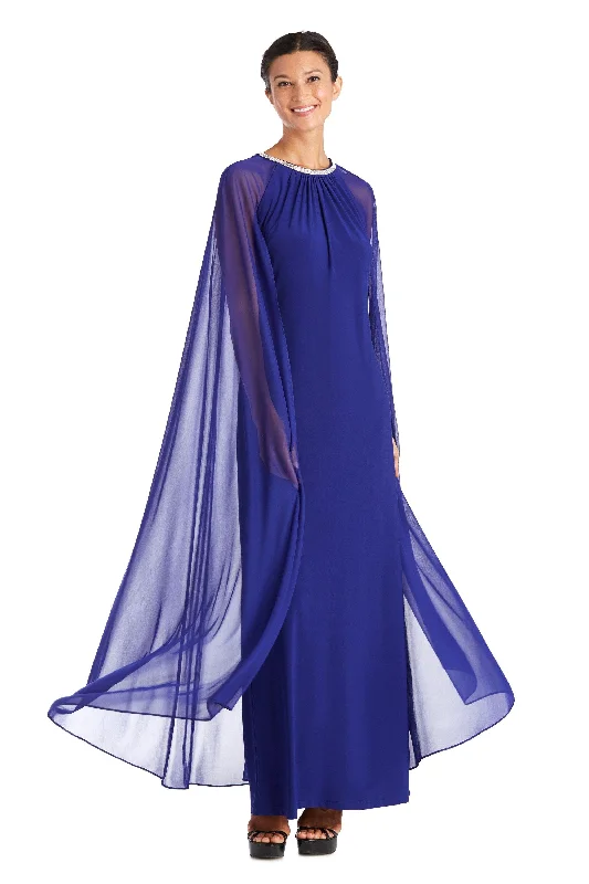 Satin Mermaid Dress R&M Richards 2487P Long Formal Petite Beaded Dress