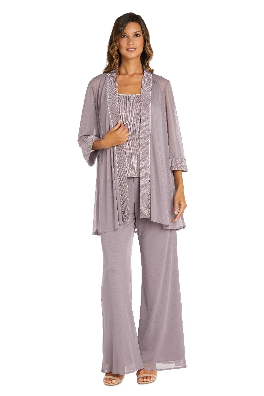 Applique Gown R&M Richards 9084 Long Jacket Pant Suit