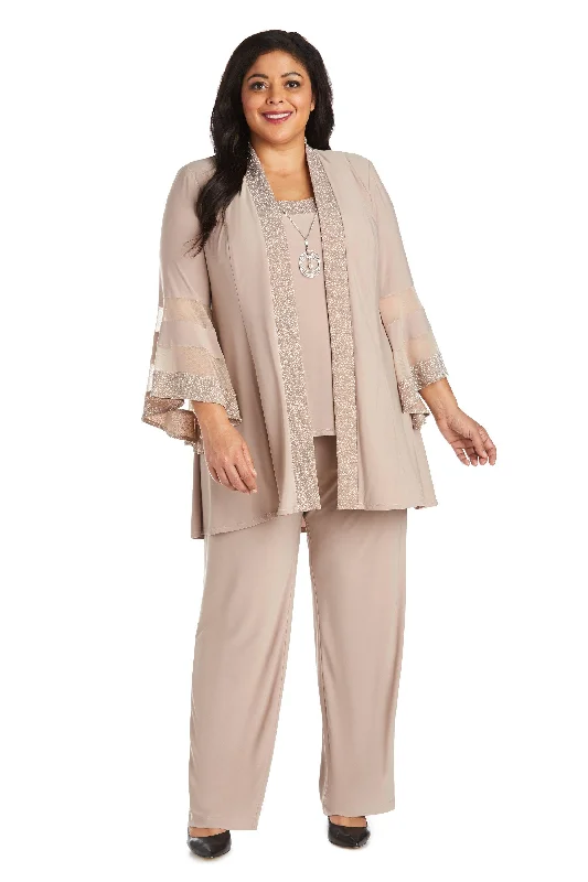 Ruched Gown R&M Richards 7241W Plus Size Formal Pant Suit Sale