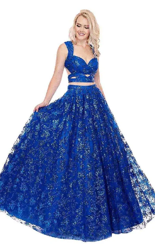 Fitted Formal Dress Rachel Allan Long Ball Gown Prom 2 Piece Dress 6467