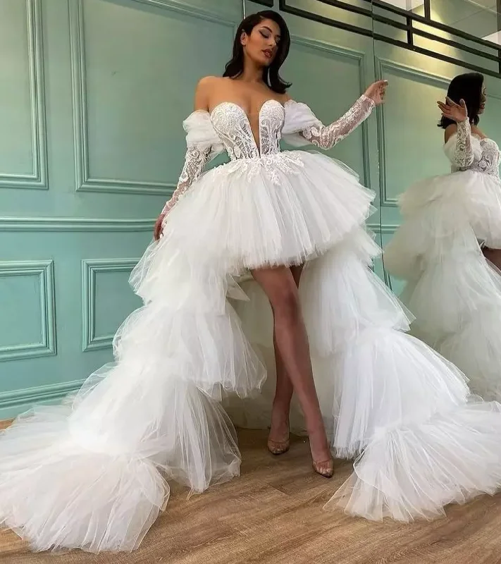 Dreamy Wedding Gown SHORT FRONT LONG BACK WEDDING DRESS   fg282