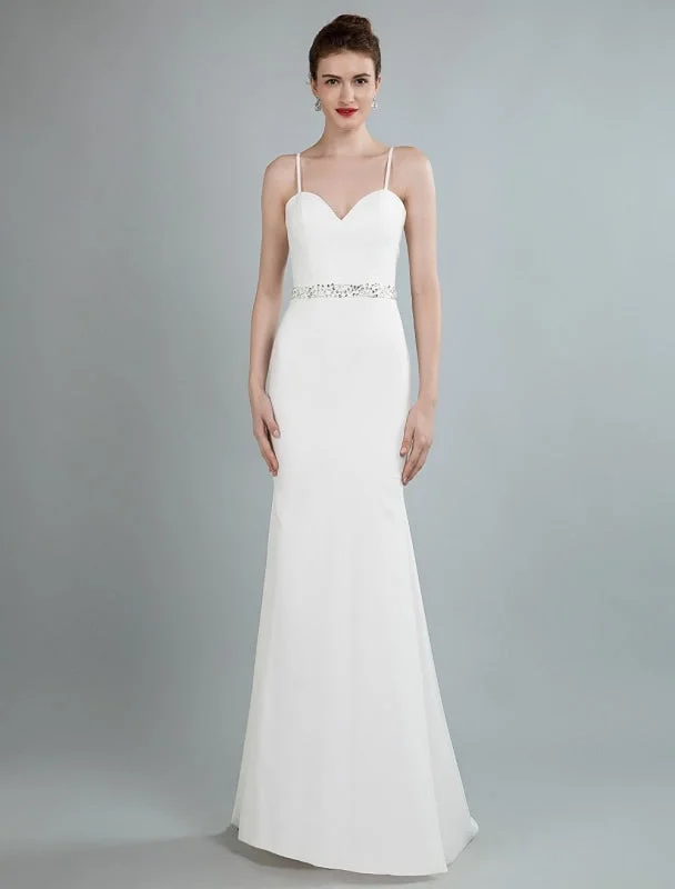Tulle Skirt Dress Simple Wedding Dress Sheath Sweetheart Neck Long Sleeves Beaded Bridal Dresses With Train Exclusive Tulle Skirt Dress Simple Wedding Dress Sheath Sweetheart Neck Long Sleeves Beaded Bridal Dresses With Train Exclusive