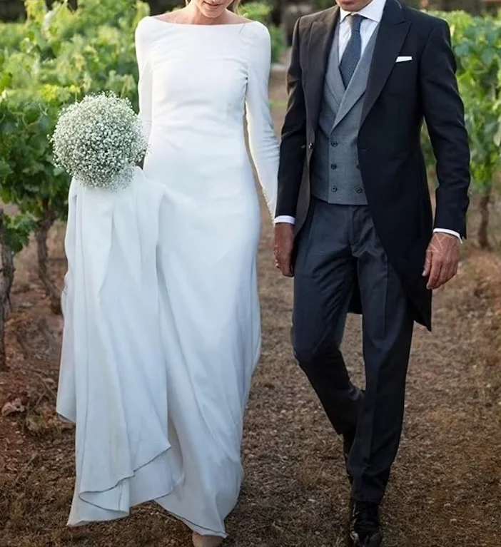 Maxi Dress Simple Wedding Dress Women Formal Evening Party Prom Gowns   fg2243