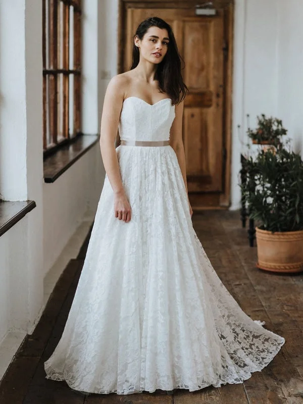Ruffled Dress Simple Wedding Dresses Lace Wedding Gowns Strapless A-Line Bridal Gowns Ruffled Dress Simple Wedding Dresses Lace Wedding Gowns Strapless A-Line Bridal Gowns