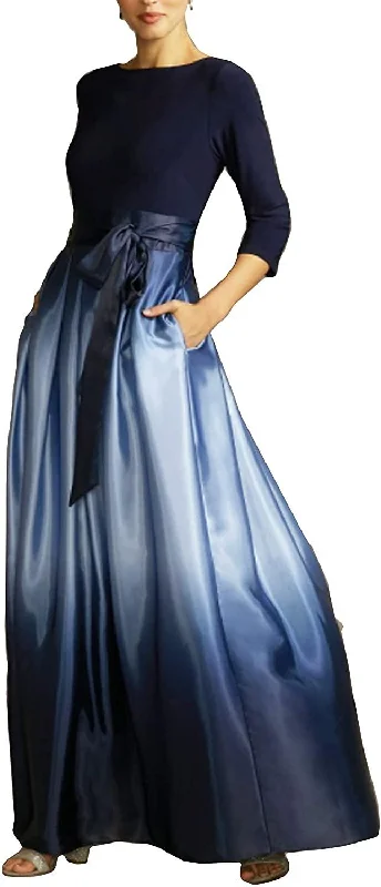 Modest Gown SL Fashion Long Ombre Formal Dress 9151111