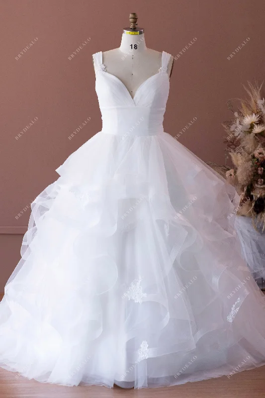 Ball Gown Stunning Straps Empire Waist Tulle Wedding Ball Gown