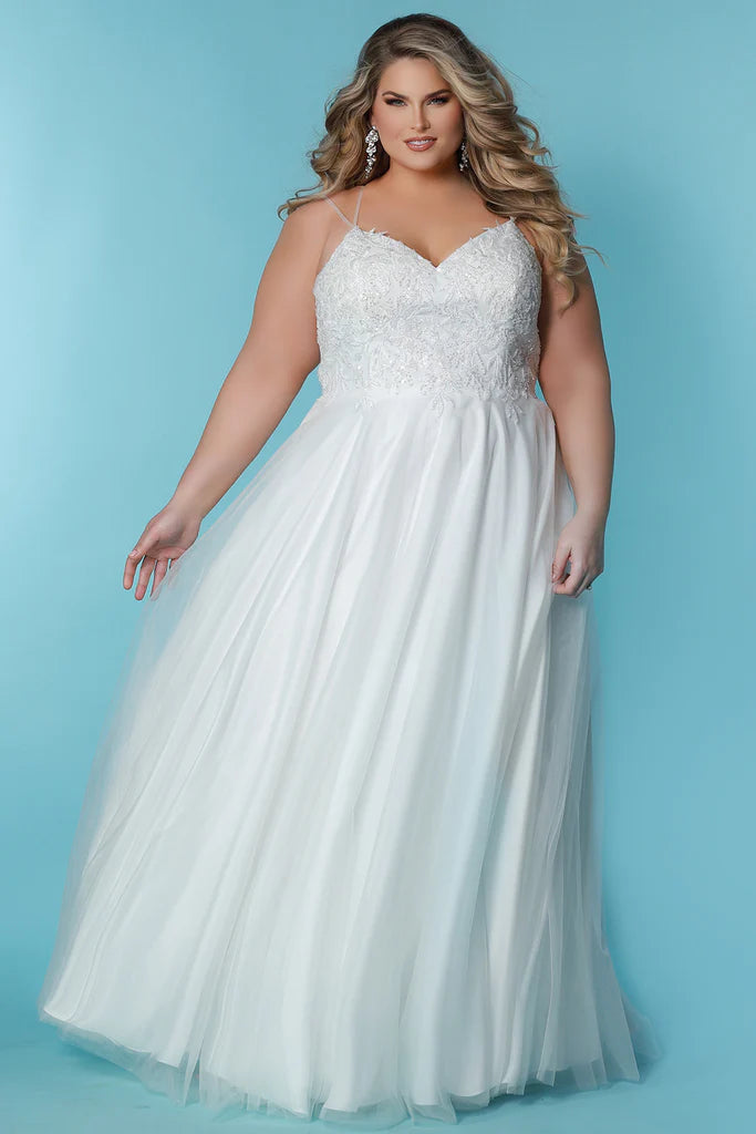 Backless Dress Sydneys Closet SC5283 Dalia Ivory Bridal Dress