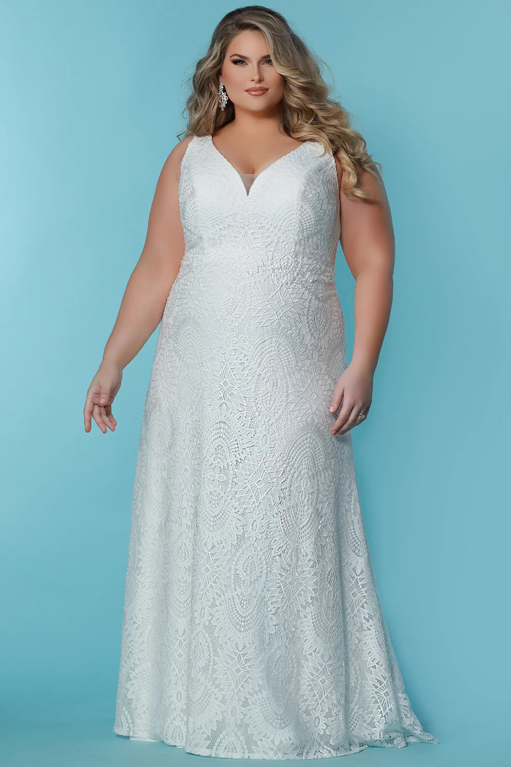 Modest Formal Dress Sydneys Closet SC5289 Ava Grace Ivory Boho Bridal Gown