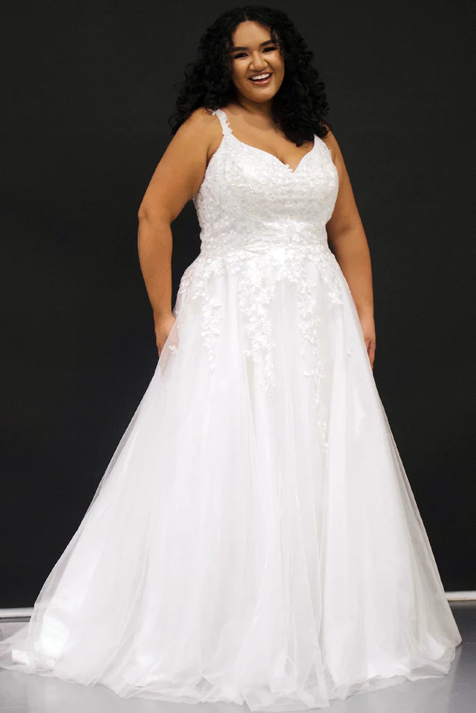 One-Shoulder Gown Sydneys Closet SC5300 Ella Ivory Bridal Dress