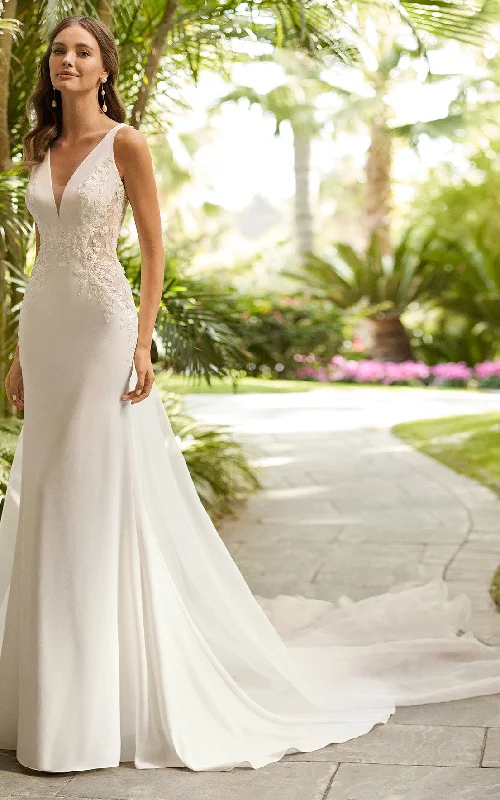 Fringe Gown V-neck A-Line Satin Beach Wedding Dress Casual Sexy Western Romantic Adorable Simple With Deep-V Back And Appliques-716736 Fringe Gown V-neck A-Line Satin Beach Wedding Dress Casual Sexy Western Romantic Adorable Simple With Deep-V Back And Appliques-716736