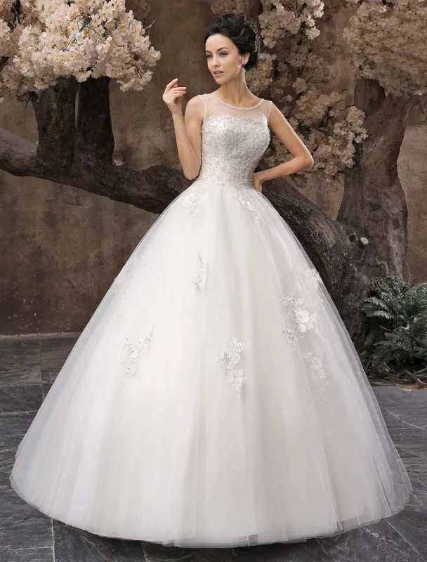 Winter Ball Gown White Ball Gown Jewel Neck Beading Floor-Length Bridal Wedding Dress Winter Ball Gown White Ball Gown Jewel Neck Beading Floor-Length Bridal Wedding Dress