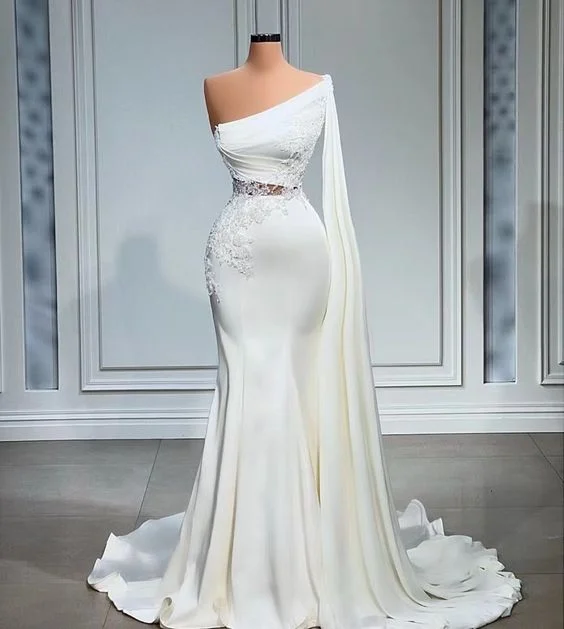 Red Carpet Dress white wedding dress, mermaid wedding dress, vestidos de novia, one shoulder wedding dress fg676 Red Carpet Dress white wedding dress, mermaid wedding dress, vestidos de novia, one shoulder wedding dress fg676