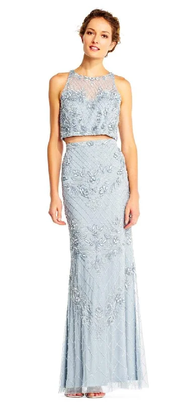 Floral Gown Adrianna Papell - Embroidered Two Piece Evening Gown AP1E201534SC