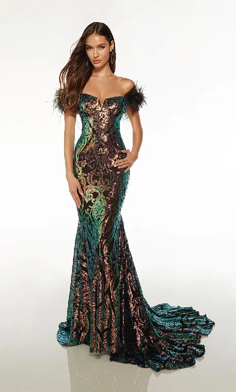 Sheer Panel Dress Alyce Prom Dress 61595