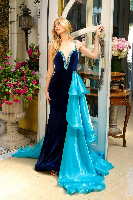 Statement Chiffon Dress Ava Presley Sheath Side Skirt Pageant Dress 39556