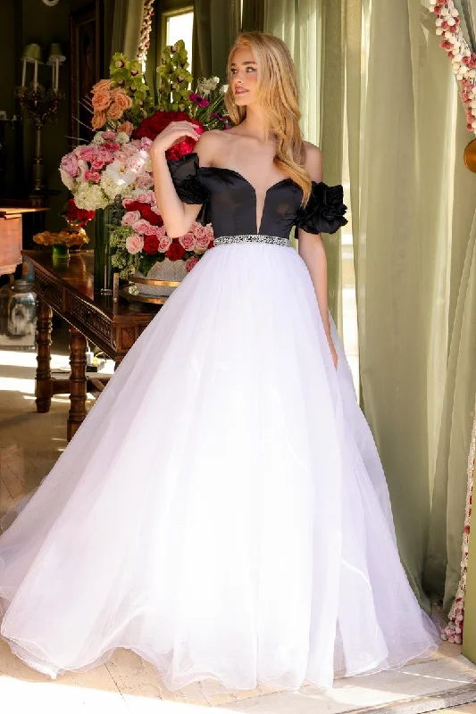 Whimsical Evening Gown Ava Presley Off Shoulder Ball Gown Dress 39581
