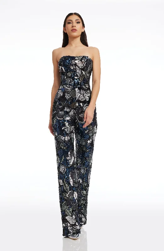 Applique Gown Andy Floral Sequin Jumpsuit