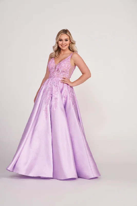 Luxe Embroidered Gown Ellie Wilde EW34050 Dresses