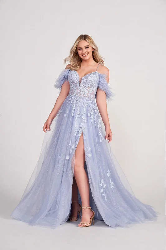 Charcoal Gray Gown Ellie Wilde EW34066 Dresses