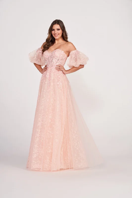 Luxe Embroidered Gown Ellie Wilde EW34073 Dresses