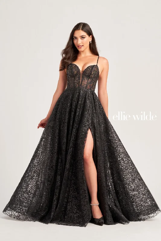 Draped Satin Gown Ellie Wilde EW35216 Dresses
