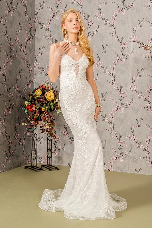 Satin Slip Dress Floral Embroidery Illusion Sweetheart Lace Mermaid Long Wedding Dress GLGL3442 Satin Slip Dress Floral Embroidery Illusion Sweetheart Lace Mermaid Long Wedding Dress GLGL3442