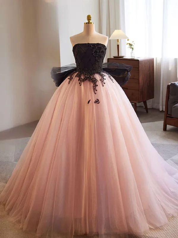 Sparkly Mermaid Dress Pink A-Line Tulle Lace Appliques Long Formal Prom Dress,DP1217 Sparkly Mermaid Dress Pink A-Line Tulle Lace Appliques Long Formal Prom Dress,DP1217