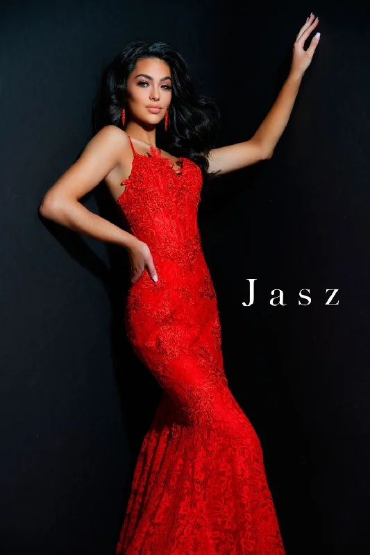 Deep V-Neck Dress Jasz Couture 7306 Dresses