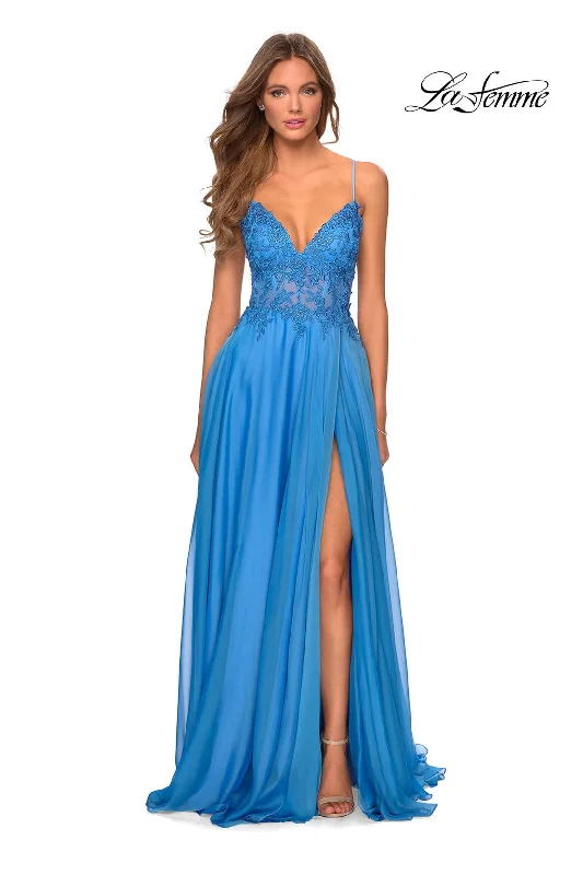 Deep V-Neck Dress La Femme 28543