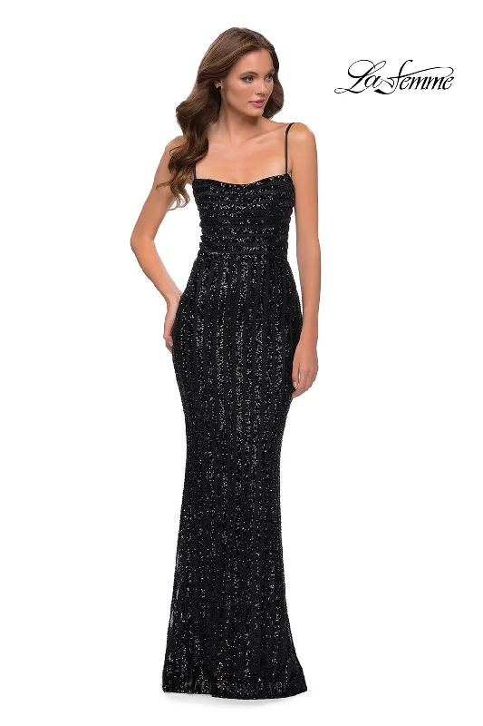 Sheer Panel Dress La Femme 29713
