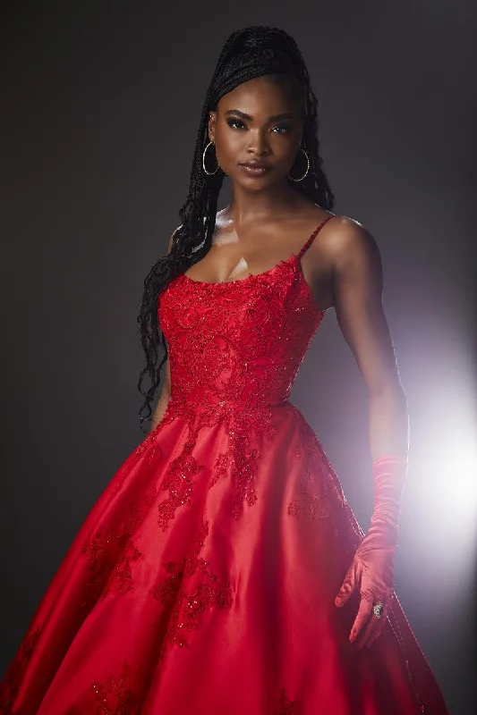 Romantic Floral Dress Morilee Satin Ball Gown Dress 47056